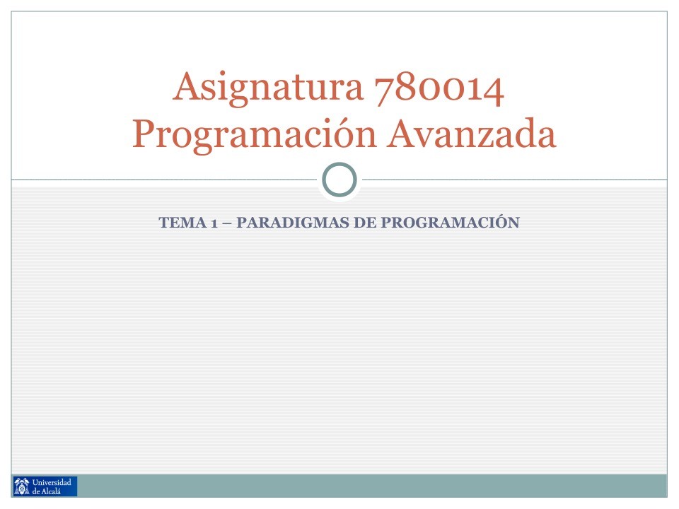 Imágen de pdf Tema 1 - Paradigmas de programación - Programación Avanzada